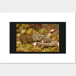 wild house mouse with picnic table Posters and Art